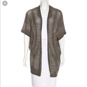 Eileen Fisher Metallic Knit Open Cardigan